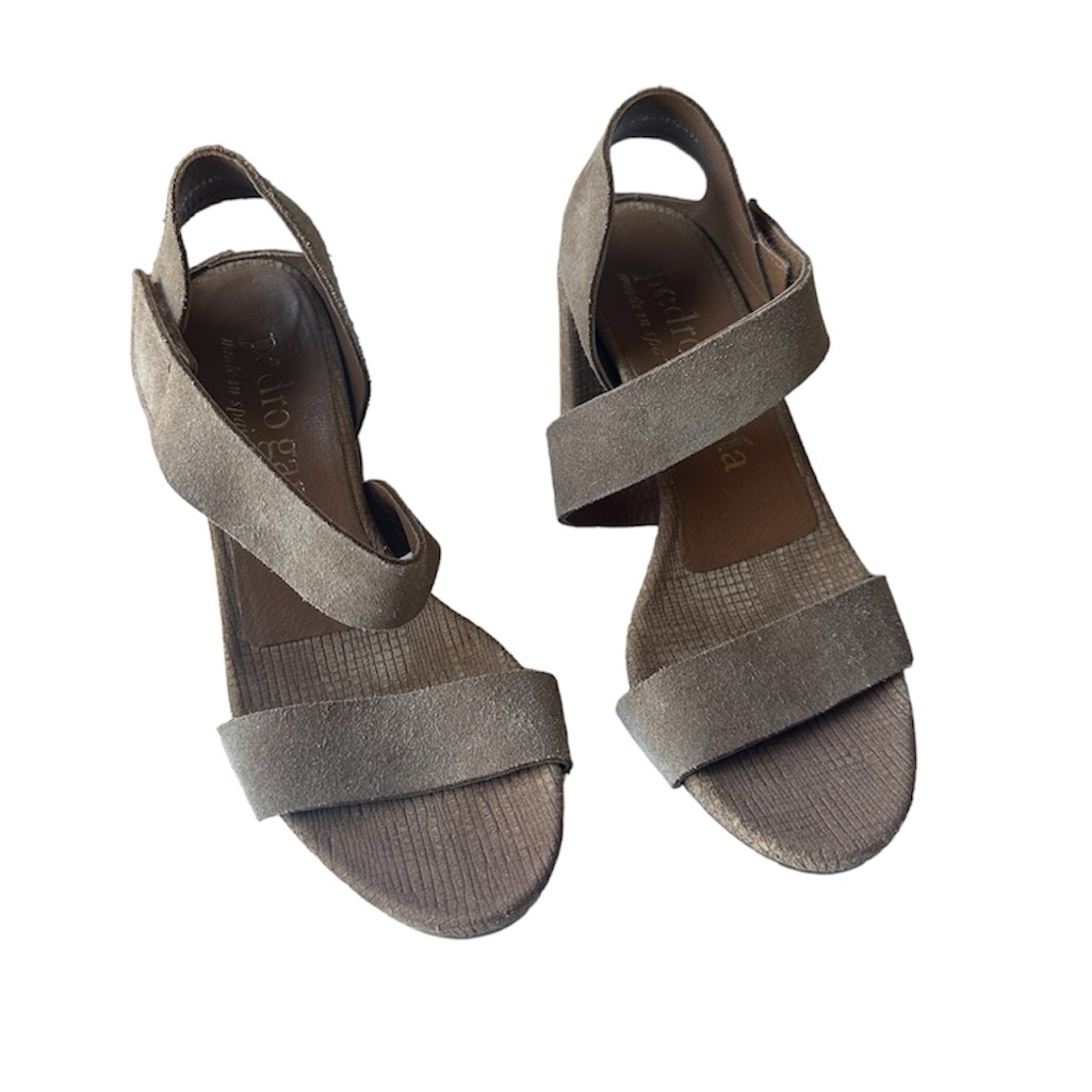 Pedro Garcia "Nara" Suede Block Heel Sandals 38.5